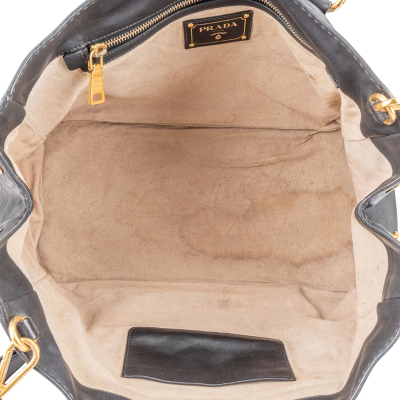 Prada Black Nappa Leather Tote Handbag