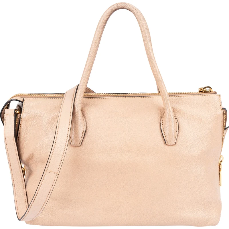 Miu Miu Madras Leather Side Zip Tote Handbag
