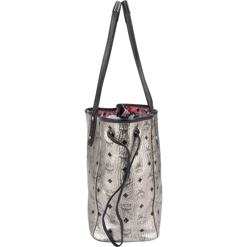 MCM Monogram Visetos Metallic Reversible Liz Shopper Shoulder Bag