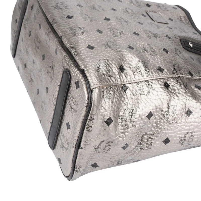 MCM Monogram Visetos Metallic Reversible Liz Shopper Shoulder Bag