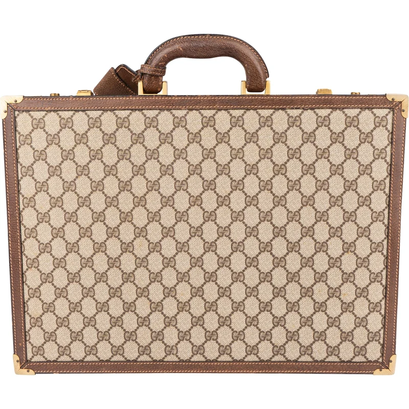 Gucci Monogram GG Supreme Canvas Vintage Briefcase Business Aktenkoffer