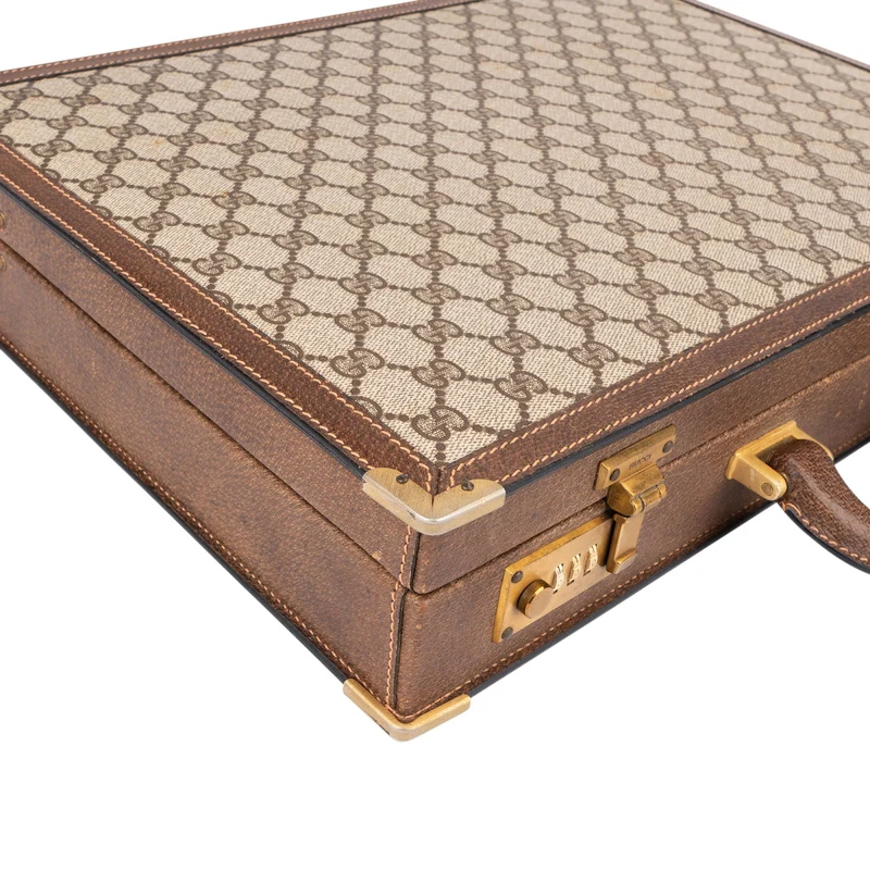 Gucci Monogram GG Supreme Canvas Vintage Briefcase Business Aktenkoffer