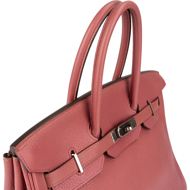Hermès Bois De Rose Taurillon Clemence Leather Palladium Birkin 35 Handbag