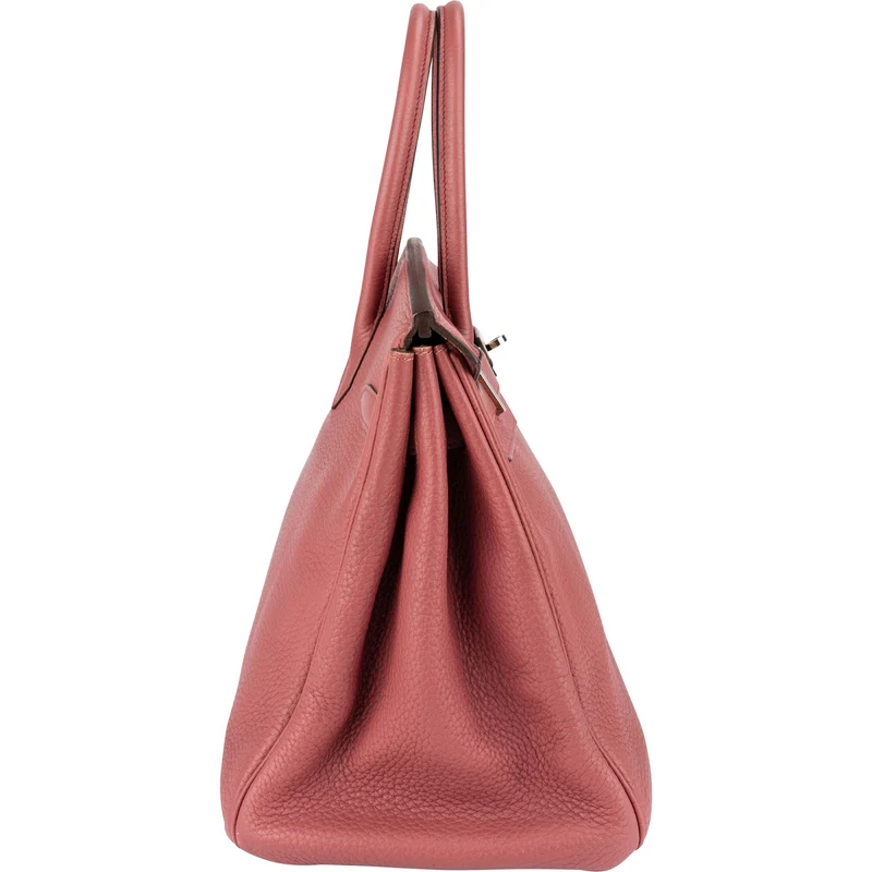Hermès Bois De Rose Taurillon Clemence Leather Palladium Birkin 35 Handbag