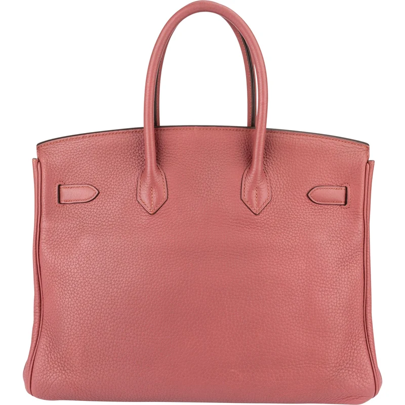 Hermès Bois De Rose Taurillon Clemence Leather Palladium Birkin 35 Handbag
