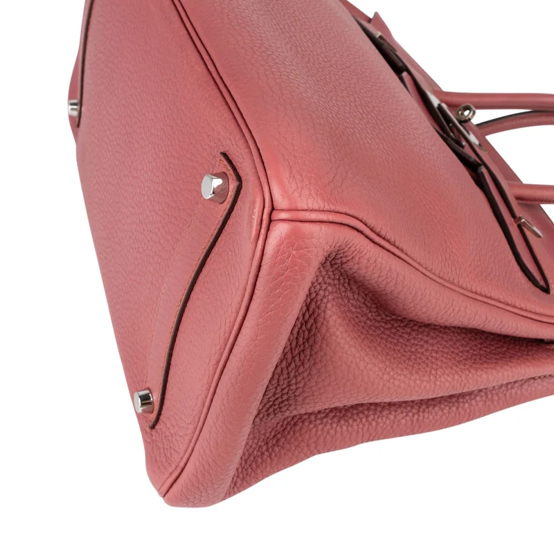 Hermès Bois De Rose Taurillon Clemence Leather Palladium Birkin 35 Handbag