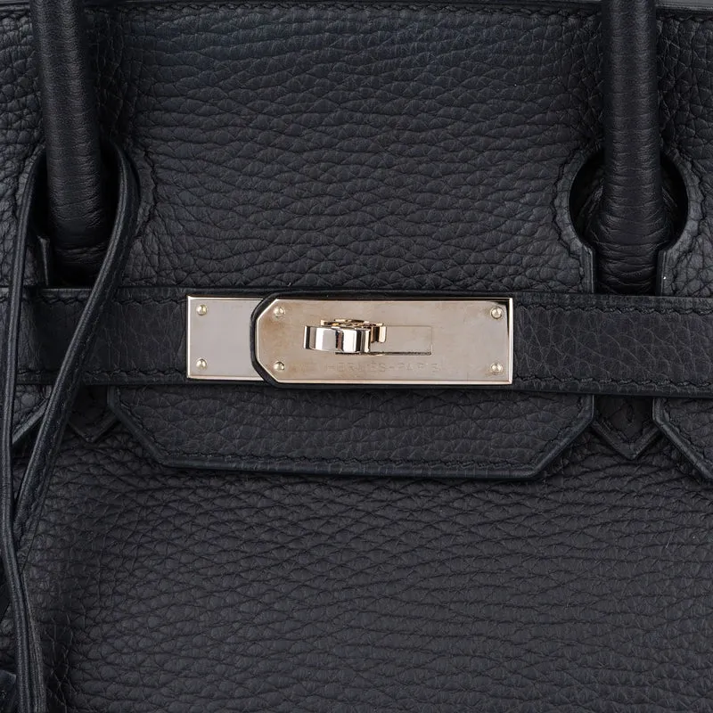 Hermès Blue Indigo Clemence Leather Palladium Birkin 30 Handbag