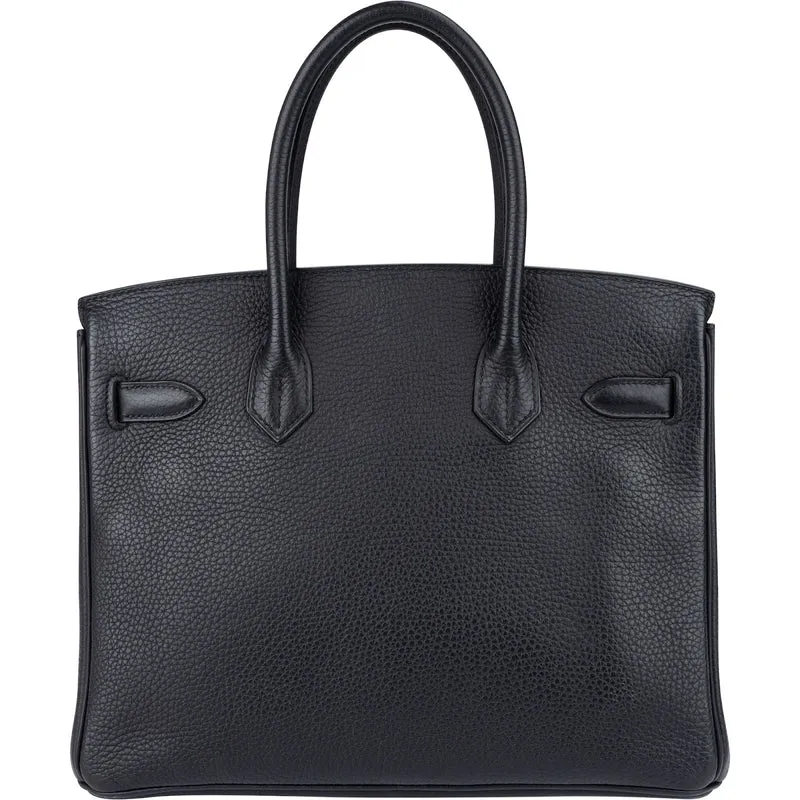 Hermès Blue Indigo Clemence Leather Palladium Birkin 30 Handbag
