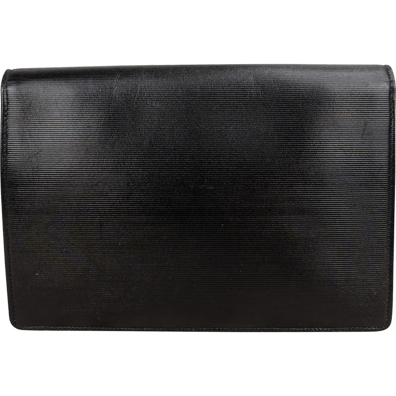 Yves Saint Laurent Vintage Studded Emblem Clutch Bag
