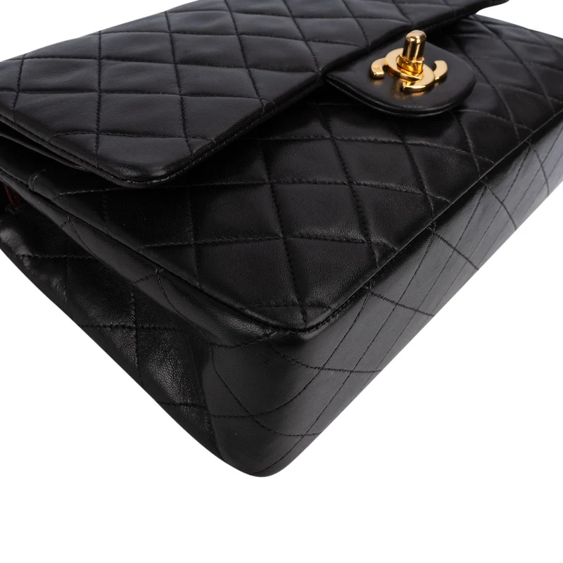 Chanel Quilted Lambskin 24K Gold Medium Double Flap Shoulder Bag