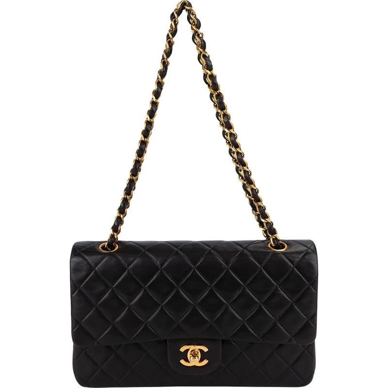 Chanel Quilted Lambskin 24K Gold Medium Double Flap Shoulder Bag