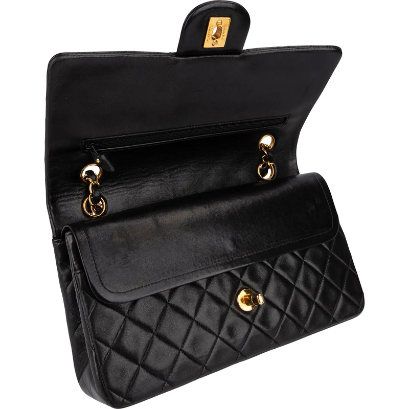 Chanel Quilted Lambskin 24K Gold Medium Double Flap Shoulder Bag