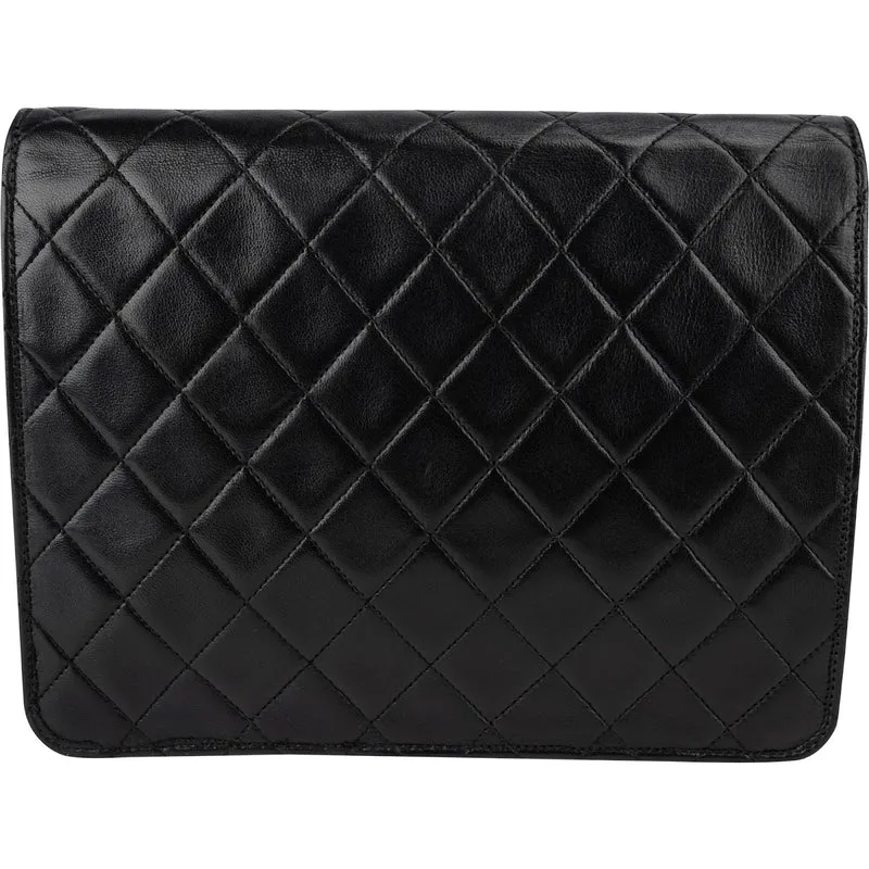 Chanel Quilted Lambskin 24K Gold Single Flap Shoulder Bag