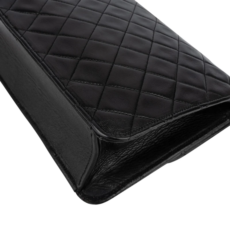 Chanel Quilted Lambskin 24K Gold Single Flap Shoulder Bag