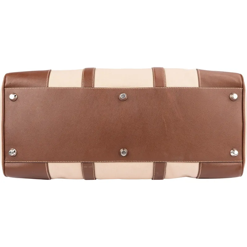 Prada Canvas Saffiano Leather Duffle Weekender 50 Travel Bag