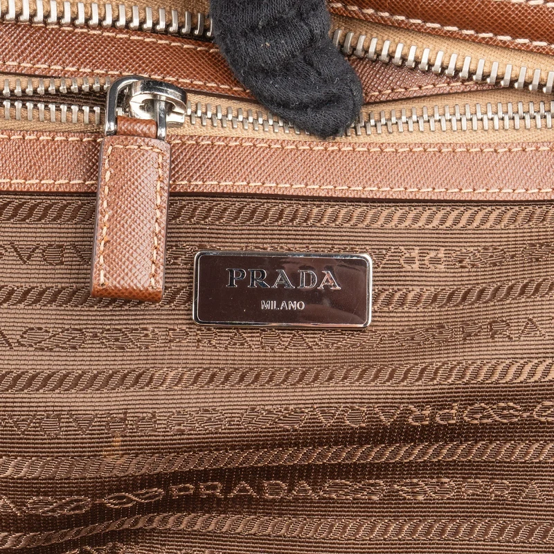 Prada Canvas Saffiano Leather Duffle Weekender 50 Travel Bag