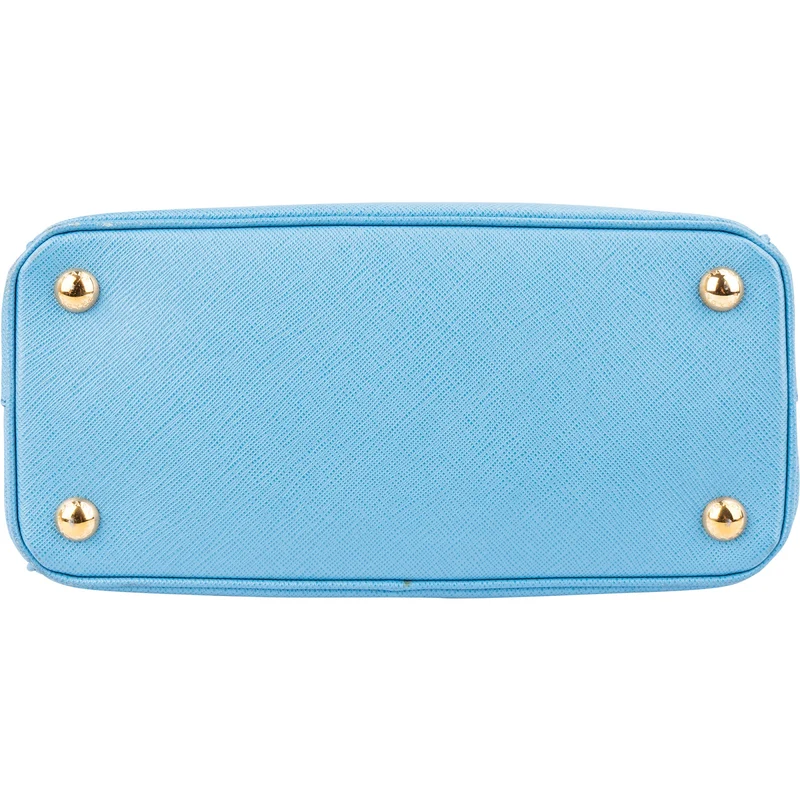 Prada Light Blue Saffiano Leather Galleria Small Handbag