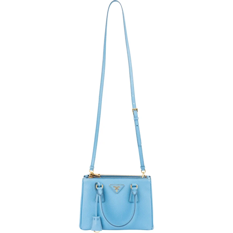 Prada Light Blue Saffiano Leather Galleria Small Handbag