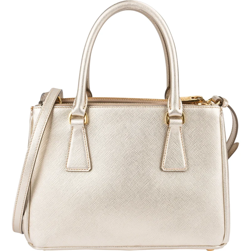 Prada Metallic Saffiano Leather Galleria Small Handbag