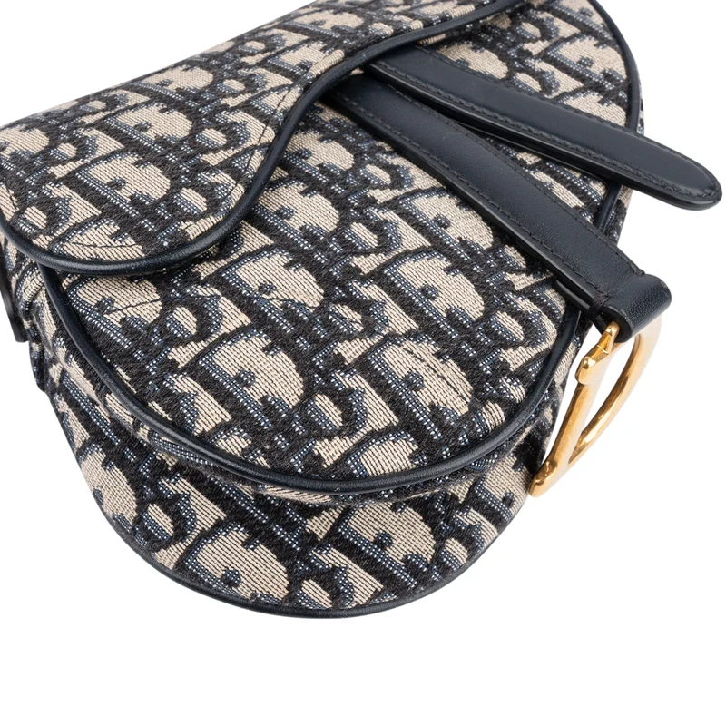 Christian Dior Oblique Trotter Monogram Canvas Mini Saddle Shoulder Bag