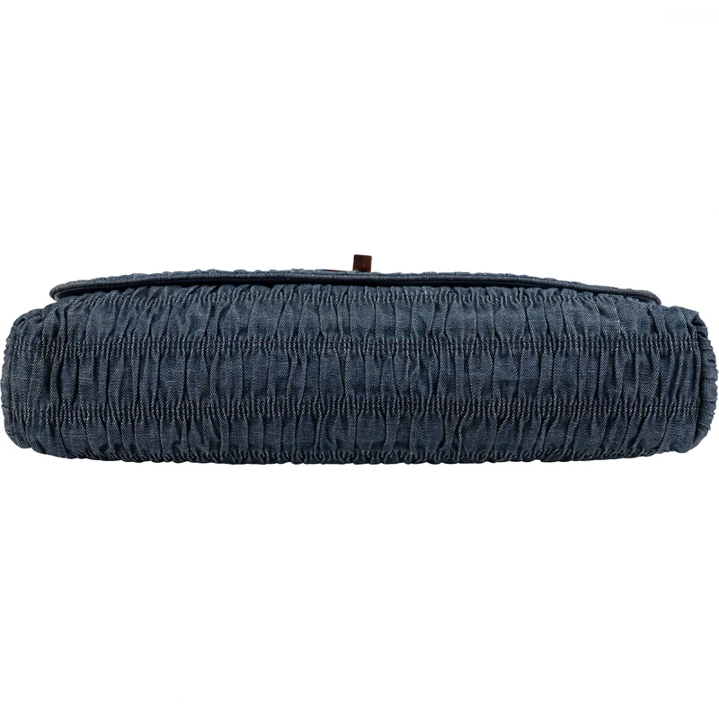 Prada Denim Gauffre Jumbo Clutch Bag