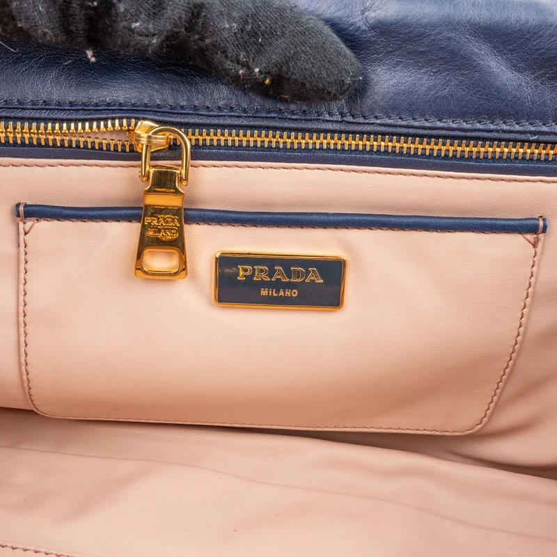 Prada Denim Gauffre Jumbo Clutch Bag