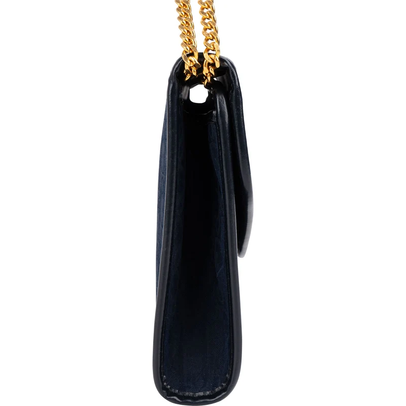 Christian Dior Blue Oblique Monogram Single Enevelope Flap Shoulder Bag