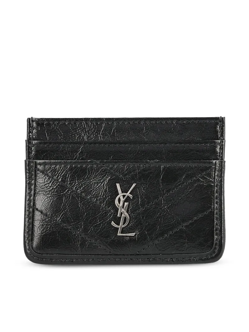 SAINT LAURENT Porta Carte Niki In Pelle