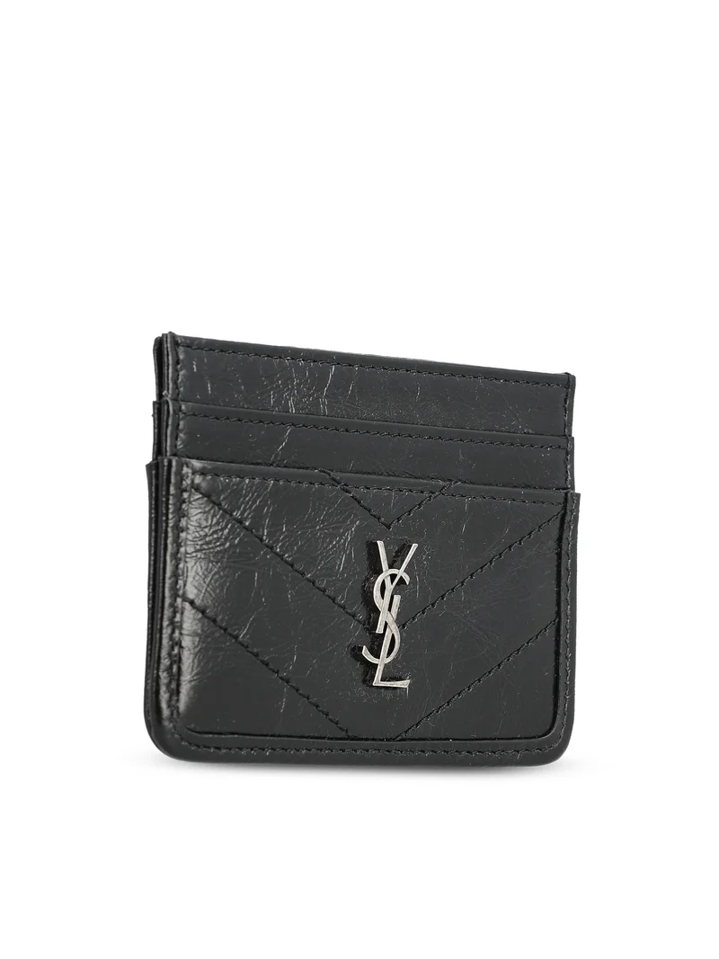 SAINT LAURENT Porta Carte Niki In Pelle