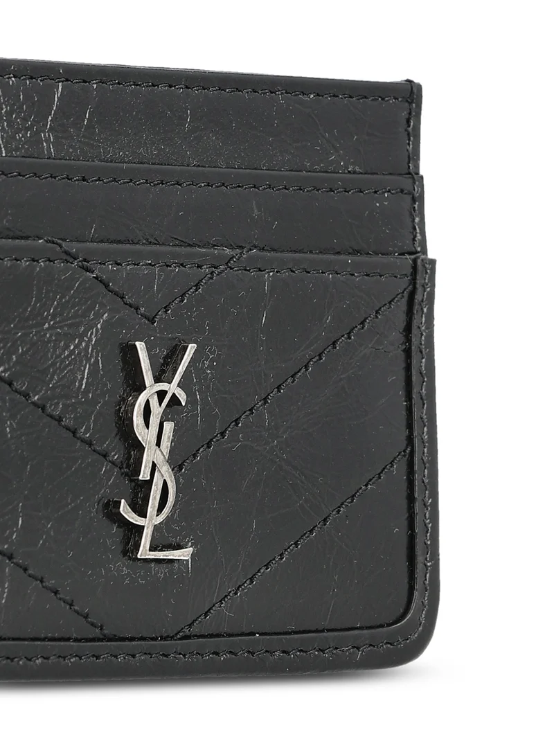 SAINT LAURENT Porta Carte Niki In Pelle