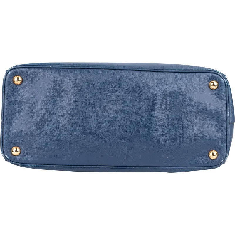 Prada Blue Saffiano Leather Galleria Handbag