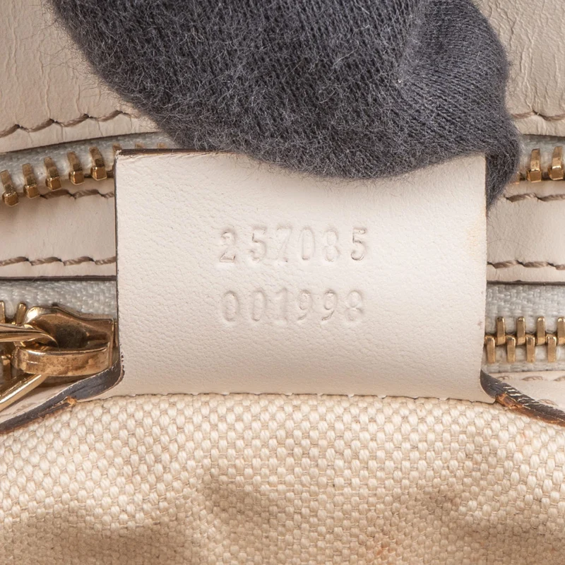 Gucci Monogram GG Canvas Sherry Line White Tote Shoulder Bag