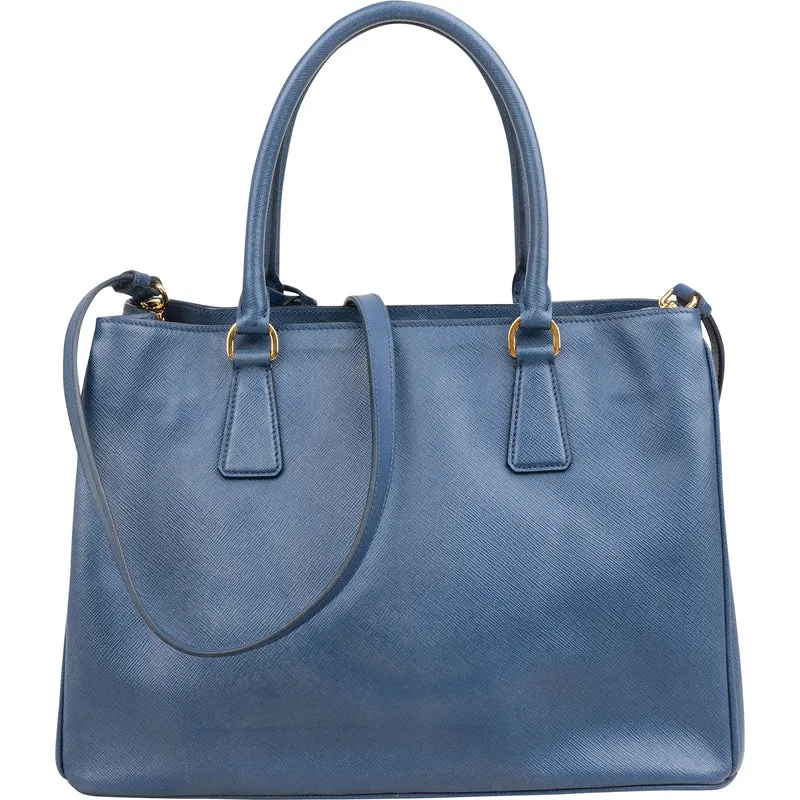 Prada Blue Saffiano Lux Galleria Handbag