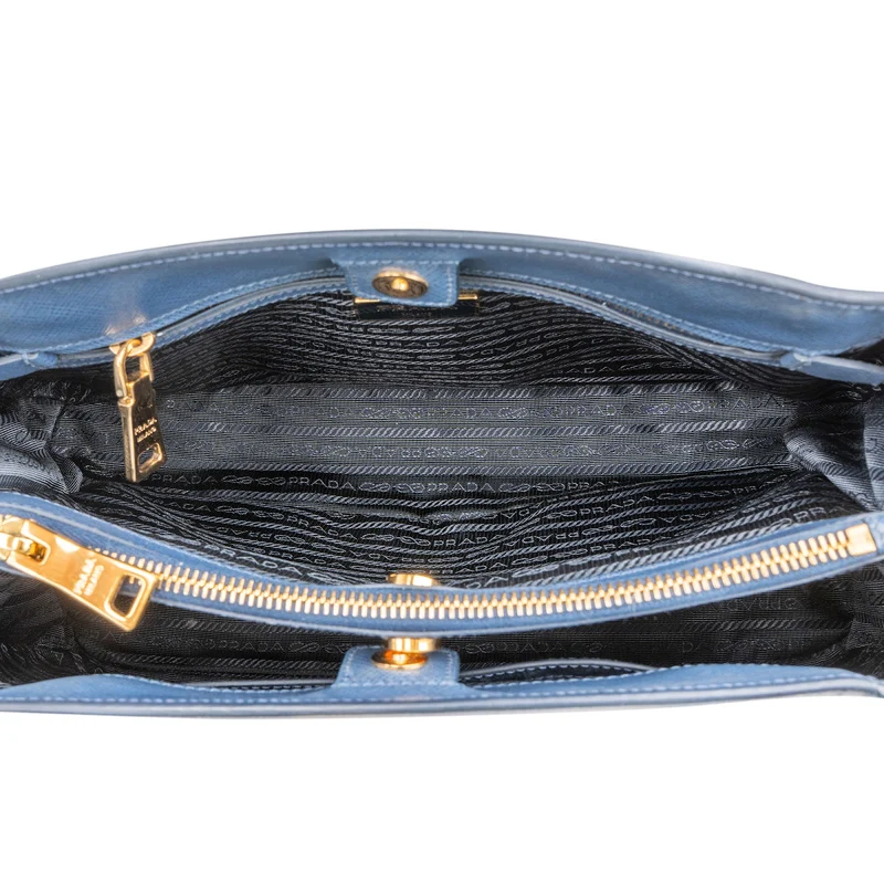Prada Blue Saffiano Lux Galleria Handbag