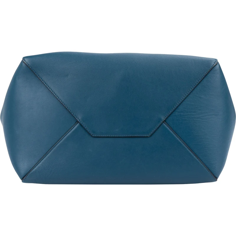 Céline Blue Leather Cabas Phantom Drawstring Tassel Shoulder Bag