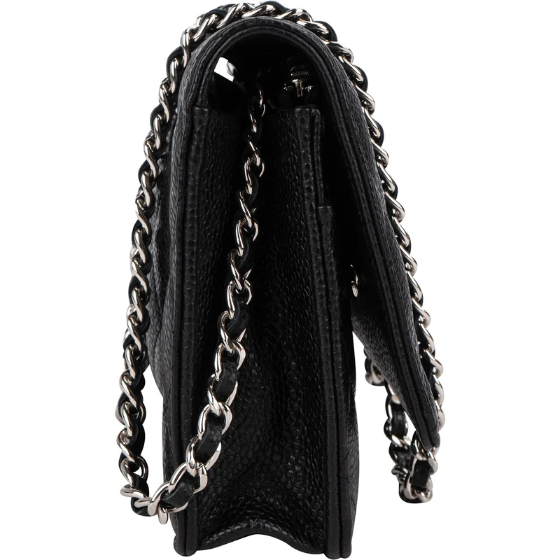 Chanel Quilted Caviar Leather Wallet on Chain Crossbody Bag