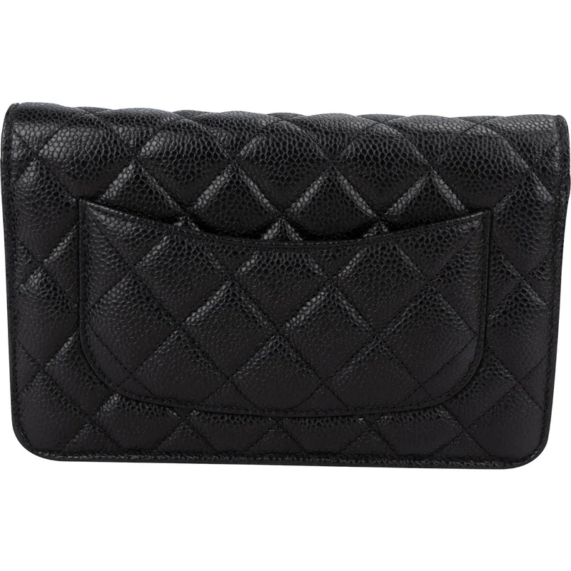 Chanel Quilted Caviar Leather Wallet on Chain Crossbody Bag