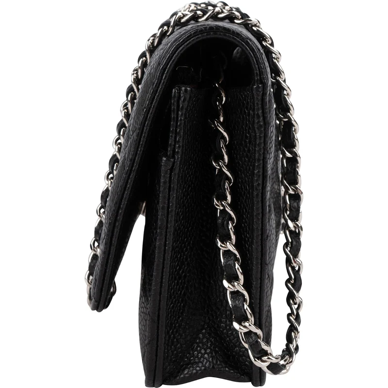 Chanel Quilted Caviar Leather Wallet on Chain Crossbody Bag