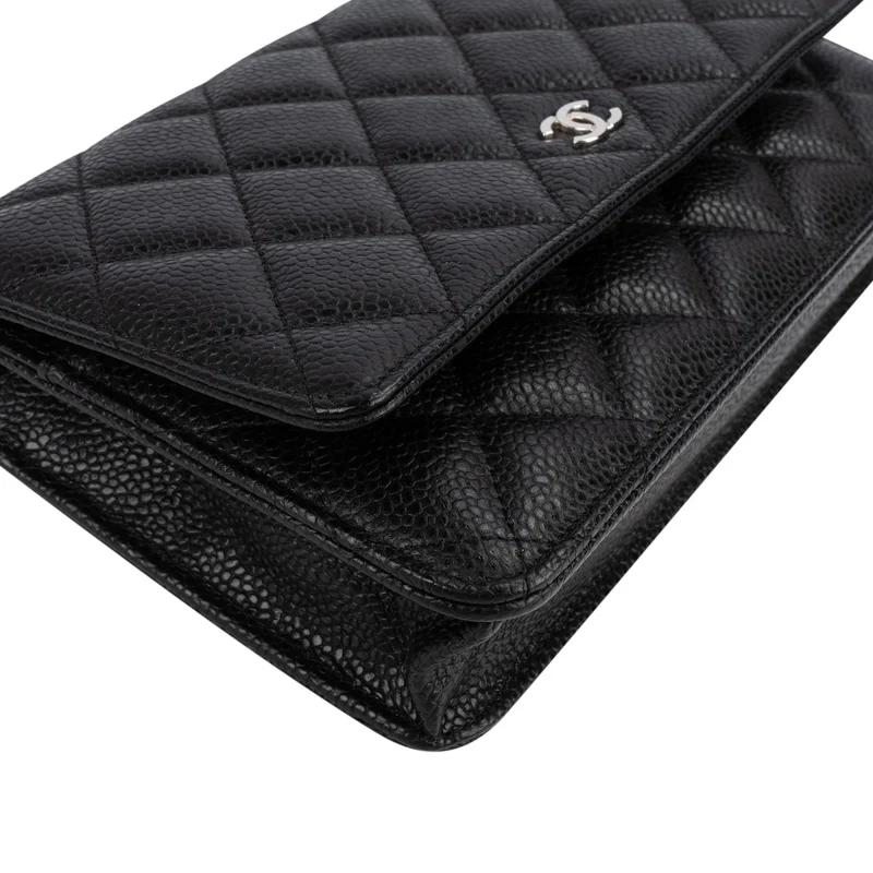 Chanel Quilted Caviar Leather Wallet on Chain Crossbody Bag