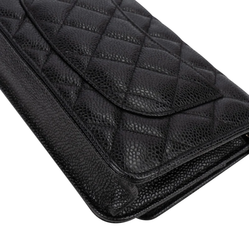 Chanel Quilted Caviar Leather Wallet on Chain Crossbody Bag