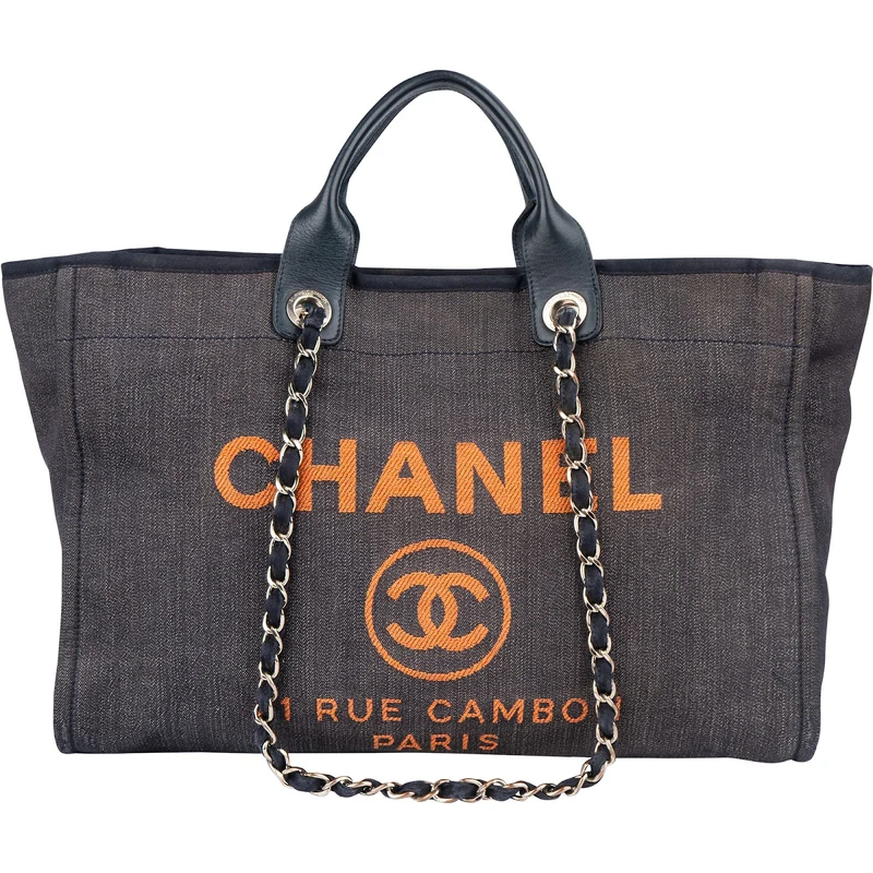 Chanel Denim Deauville Tote Shoulder Bag