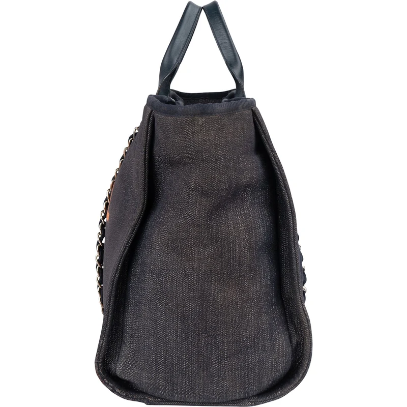 Chanel Denim Deauville Tote Shoulder Bag
