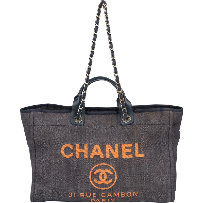 Chanel Denim Deauville Tote Shoulder Bag