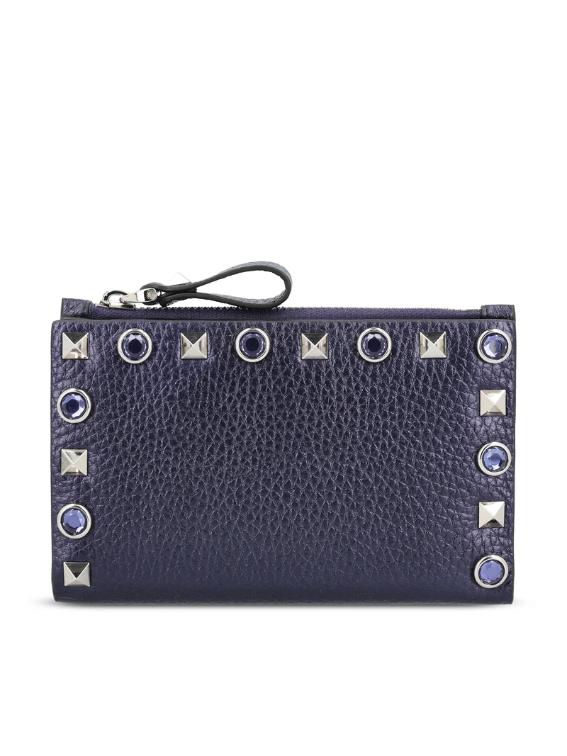 VALENTINO GARAVANI Porta Carte Rockstud In Pelle