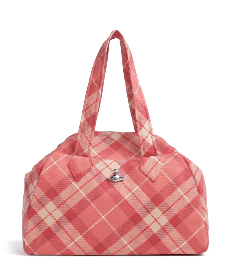 Vivienne Westwood Archive Wool Tartan Large Shopper fraser pink