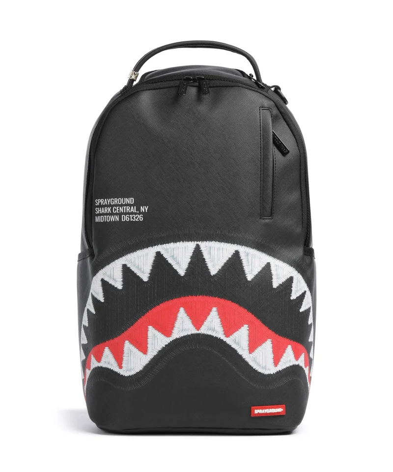 Sprayground Shark Central Black Embroidered Shark Rucksack black