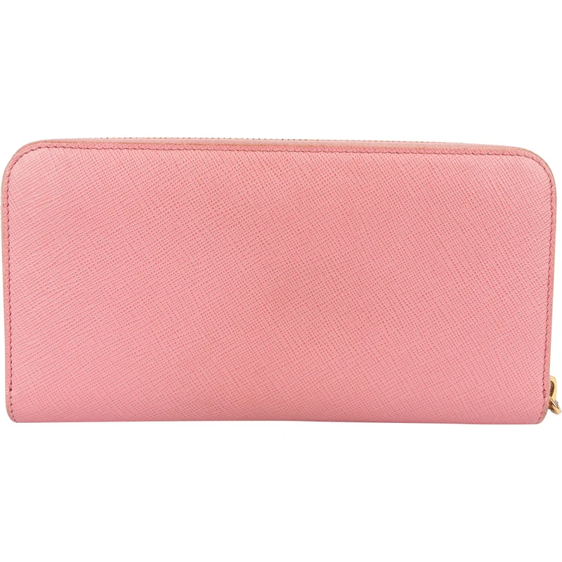 Prada Saffiano Leather Zip Around Wallet