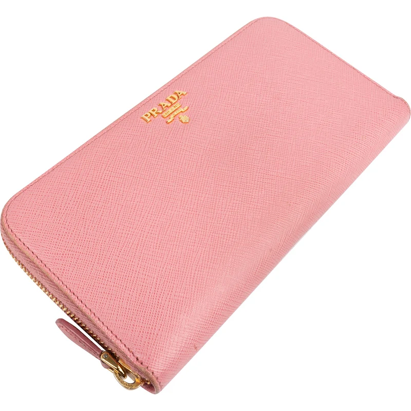 Prada Saffiano Leather Zip Around Wallet