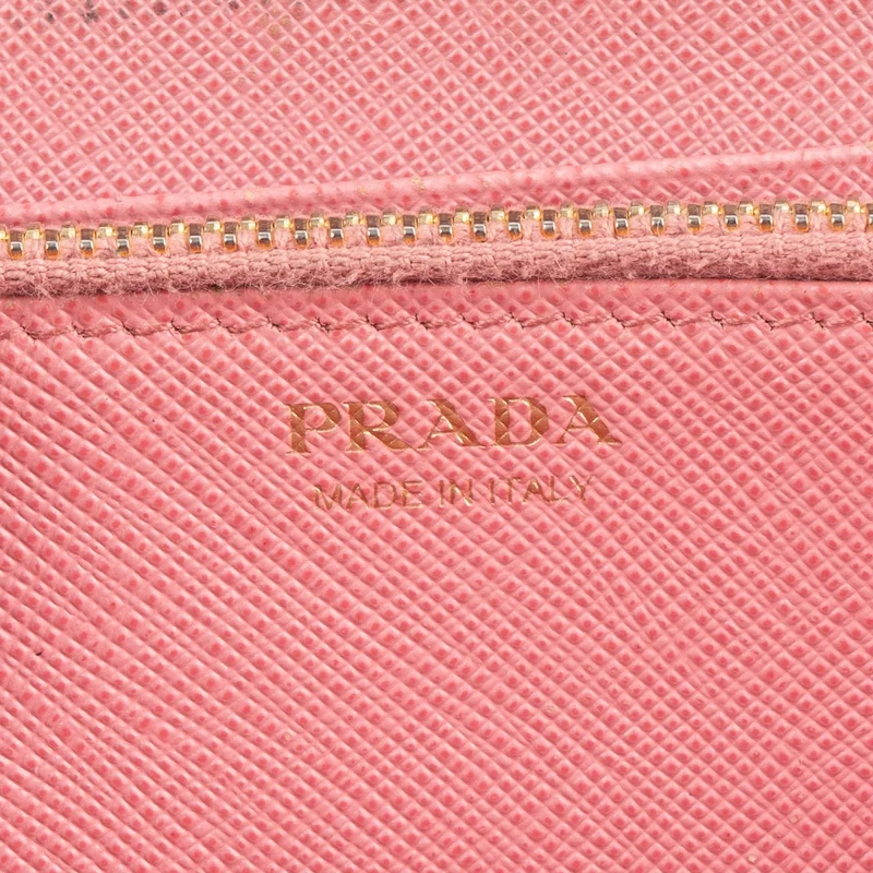 Prada Saffiano Leather Zip Around Wallet