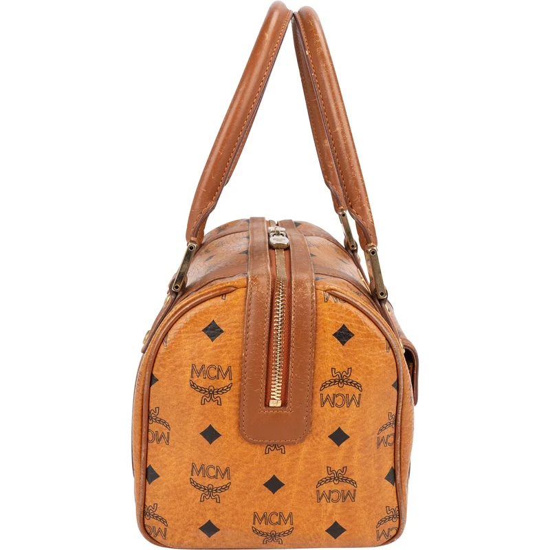 MCM Monogram Visetos Boston Pocket Handbag
